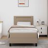 vidaXL Boxspringbett mit Matratze Cappuccino 90 x 190 cm Kunstleder
