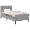 vidaXL Bettgestell mit Matratze Hellgrau 90 x 190 cm Samt