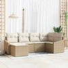vidaXL Sofa Set mit Kissen 6 pcs Beige Poly Rattan