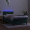 vidaXL Boxspringbett mit Matratze & LED Dunkelgr&uuml;n 80x200 cm Samt