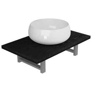 vidaXL 2-tlg. Badm&ouml;bel-Set Keramik Schwarz
