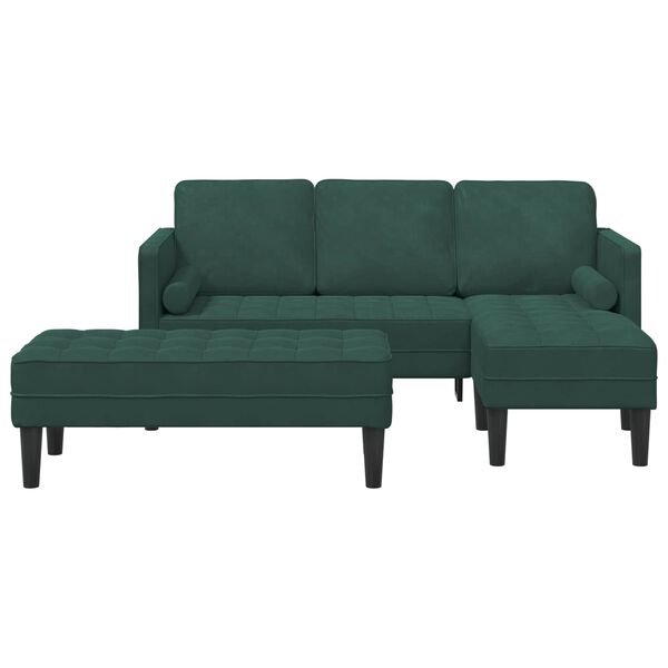 vidaXL Sofa Set mit Kissen 2 pcs Dunkelgr&uuml;n Polyester