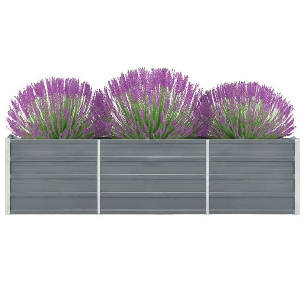 vidaXL Garten-Hochbeet Verzinkter Stahl 240&times;40&times;45 cm Grau