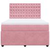 vidaXL Boxspringbett mit Matratze Rosa 140x190 cm Samt