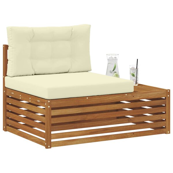 vidaXL Outdoor Endsofa Natur 115 x 83 x 73 cm Massivholz Akazie