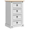vidaXL Nachttisch Corona Wei&szlig; 53 x 39 x 84 cm Massives Kiefernholz