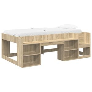 vidaXL Kinderbettgestell mit Stauraum Sonoma-Eiche 90 x 200 cm