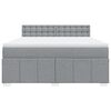 vidaXL Boxspringbett mit Matratze Hellgrau 180x200 cm Stoff