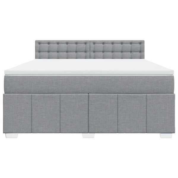 vidaXL Boxspringbett mit Matratze Hellgrau 180x200 cm Stoff