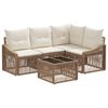 vidaXL Gartensofa-set 5 stk. Beige Poly-Rattan