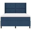 vidaXL Boxspringbett mit Matratze mit Kopfteil Blau 140 x 200 cm Stoff