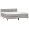 vidaXL Boxspringbett mit Matratze & LED Hellgrau 160x200 cm Stoff