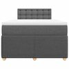 vidaXL Boxspringbett mit Matratze Dunkelgrau 120x190 cm Stoff