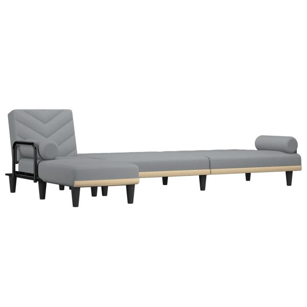 vidaXL Schlafsofa in L-Form Hellgrau 260x140x70 cm Stoff