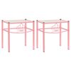 vidaXL Nachttische 2 Stk. Rosa Transparent Metall und Glas