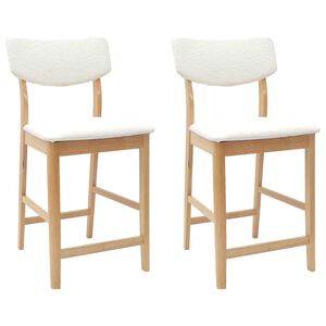vidaXL Esszimmerst&uuml;hle 2 stk. Massives Gummiholz Natur 48 x 49 x 95 cm