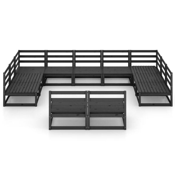 vidaXL 11-tlg. Garten-Lounge-Set Massivholz Kiefer