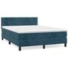 vidaXL Boxspringbett mit Matratze Dunkelblau 140x190 cm Samt