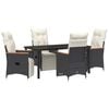 vidaXL Garten Essgruppe 5 stk. Schwarz Poly-Rattan