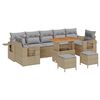 vidaXL Gartensofa-set 10 Stk. 9-Sitzanzahl Beige und Hellgrau