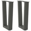 vidaXL Couchtischbeine V-Form 2 St&uuml;ck Anthrazit 38x(42-43,3) cm Stahl