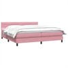 vidaXL Boxspringbett mit Matratze Rosa 180x210 cm Samt