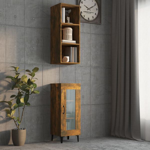 vidaXL Wandschrank R&auml;uchereiche 34,5x32,5x90 cm Holzwerkstoff