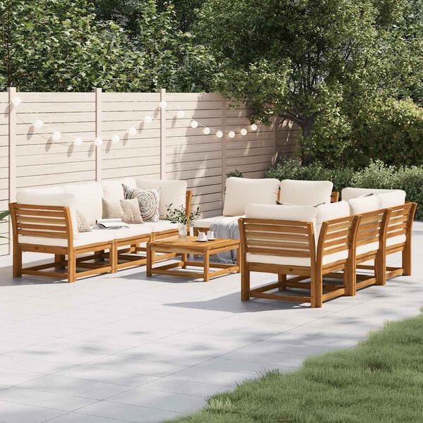 vidaXL 9-tlg. Garten-Lounge-Set mit Kissen Massivholz Akazie