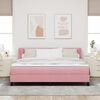 vidaXL Boxspringbett mit Matratze mit Kopfteil Rosa 200 x 180 cm Samt