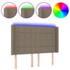 vidaXL LED Kopfteil Taupe 147x16x118/128 cm Stoff