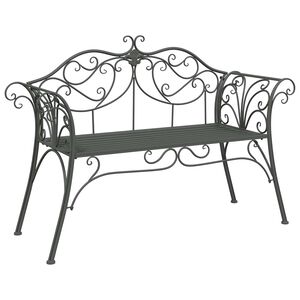 vidaXL Gartenbank 2-Sitzanzahl 130 x 47 x 90 cm Stahl Silber Grau