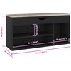 vidaXL Schuhbank mit Kissen Schwarz 104x30x49 cm Holzwerkstoff