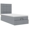 vidaXL Ottoman-Bett mit Matratze Hellgrau 100x200 cm Stoff