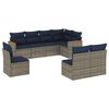 vidaXL 8-teiliges Gartensofa-Set mit Kissen, grau, Polyrattan