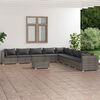 vidaXL 10-tlg. Garten-Lounge-Set mit Kissen Poly Rattan Grau