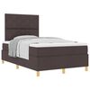 vidaXL Boxspringbett mit Kopfteil Dunkelbraun 120 x 200 cm Stoff