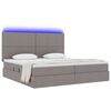 vidaXL Bett mit Stauraum und LED mit LED Taupe 200 x 200 cm Polyester