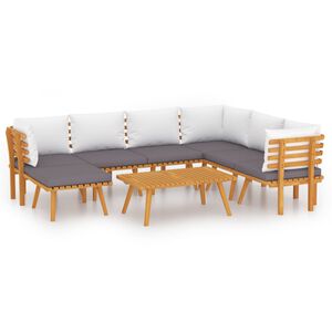 vidaXL 8-tlg. Garten-Lounge-Set mit Kissen Massivholz Akazie
