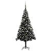 vidaXL K&uuml;nstlicher Weihnachtsbaum Beleuchtung & Kugeln Schwarz 240 cm