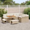 vidaXL Garten-Sofa-Set mit Kissen 12 pcs Beige Poly Rattan