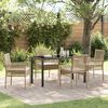 vidaXL Garten Essgruppe mit Kissen 5 pcs Beige Poly-Rattan