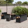 vidaXL Gartensofa-set mit Kissen 10 pcs Schwarz Poly-Rattan