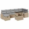 vidaXL Garten-Sofa-Set mit Kissen mit Speicher 8 pcs Beige Poly Rattan