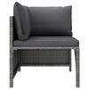 vidaXL 12-tlg. Garten-Lounge-Set mit Kissen Poly Rattan Grau