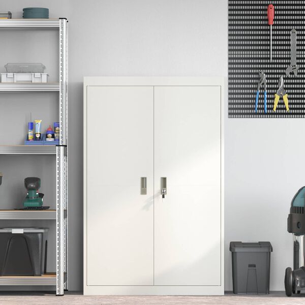 vidaXL Aufbewahrungsschrank 2 pcs Wei&szlig; 90 x 40 x 140 cm Stahl