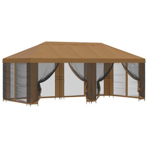 vidaXL Pavillon mit Seitenw&auml;nden 6 x 3 m Beige Polyester und Stahl 190
