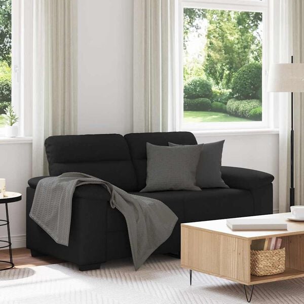 vidaXL 2-Sitzer-Sofa Schwarz 120 cm Stoff