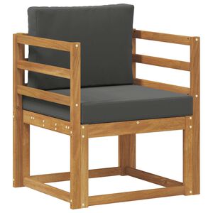 vidaXL Outdoor-Sofa Massives Akazienholz und Polyester Natur