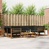 vidaXL Outdoor-Sofagarnitur mit Kissen 7 pcs Nat&uuml;rlich und Schwarz