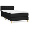 vidaXL Boxspringbett mit Matratze Schwarz 90x190 cm Stoff